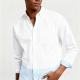 Two-Tone White & Light Blue Long-Sleeve Shirt