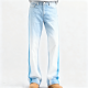 Light Blue Ombre Denim Jeans with Side Panels
