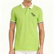 Neon Green Polo Shirt with Dinosaur Embroidery